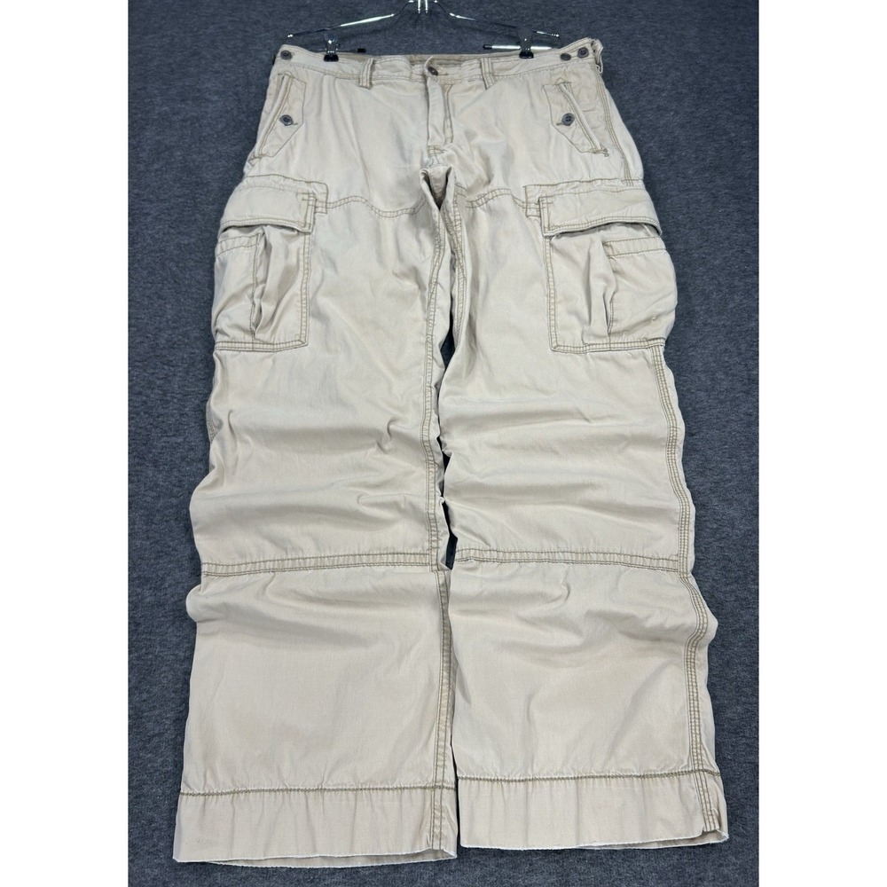 Vintage Polo Ralph Lauren Cargo Pants Men 36x32 (fits 34x32) Beige Fatigue baggy
